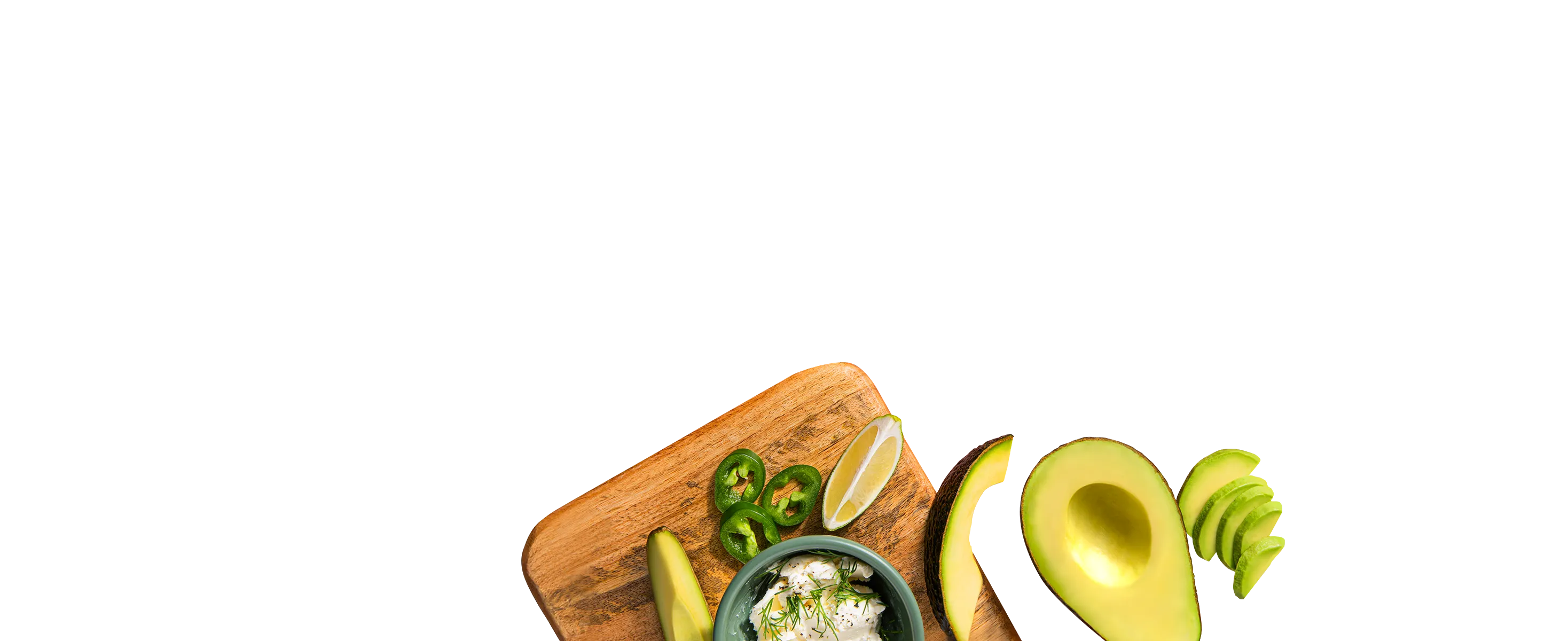 avocados cut and on cutting board