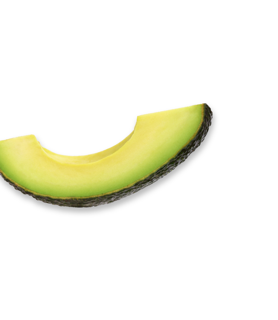 avocado slice on angle