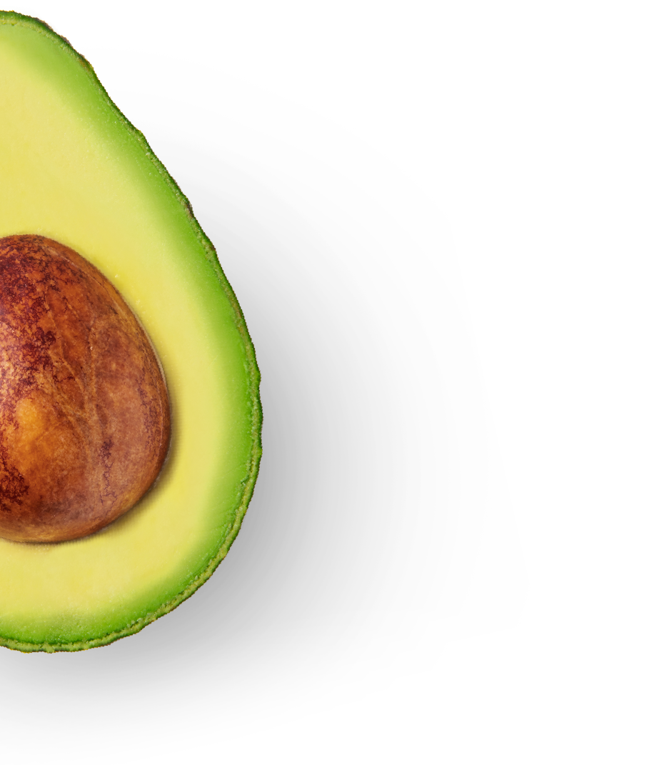avocado cut in half with pit