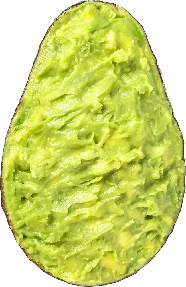 mashed avocado in avocado shell
