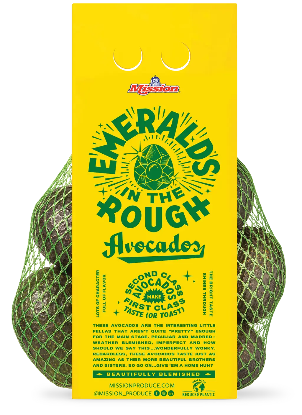 Mission Emeralds in the Rough avocados packaging