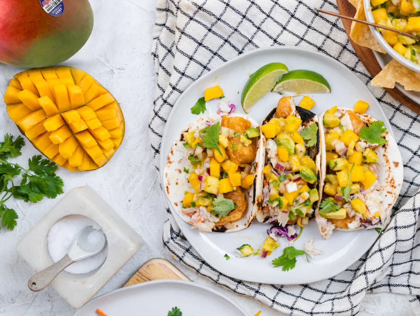 fish tacos with mango salsa