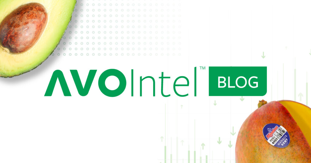 Photo of an avocado and mango with "AvoIntel Blog" logo