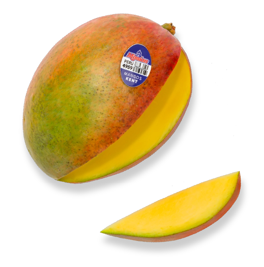 mango with a slice cut out